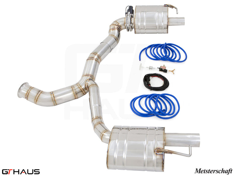 Premium exhaust system for Mercedes-Benz C205 C-Coupe C43 AMG, featuring stainless steel construction and electronic valve control.
