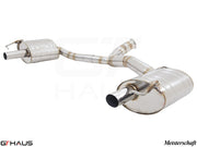 Premium exhaust system for Mercedes-Benz C205 C-Coupe C43 AMG, featuring stainless steel construction and dual tips.