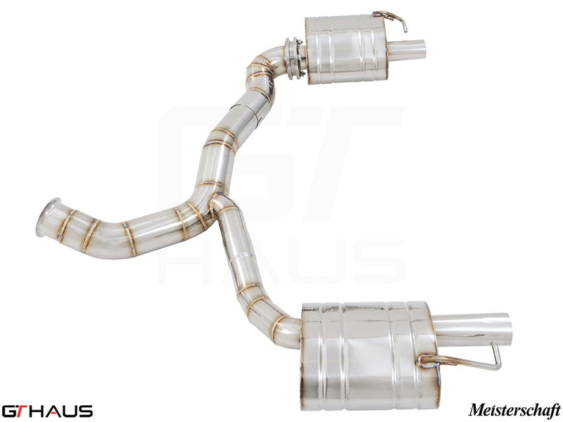 Premium performance exhaust system for Mercedes-Benz C205 C-Coupe C43 AMG, featuring stainless steel construction and enhanced sound.