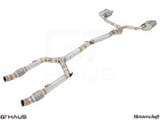 Premium performance exhaust system for Mercedes-Benz C205 C-Coupe C43 AMG, featuring stainless steel construction and enhanced sound.