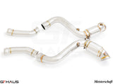 Premium down pipes for Mercedes-Benz C205 C-Coupe 2015-2018 with OBD2 and 400 CEL sport cats for enhanced performance.