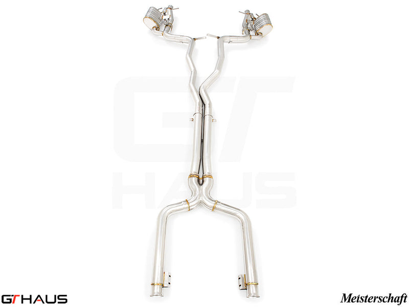 Premium performance exhaust system for Mercedes-Benz C205 C-Coupe C63 V8 4.0 Bi-turbo, featuring stainless steel construction.