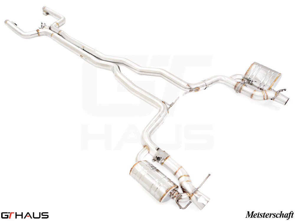 Premium exhaust system for Mercedes-Benz C205 C-Coupe C63s V8 4.0 Bi-turbo, featuring high-quality stainless steel construction.