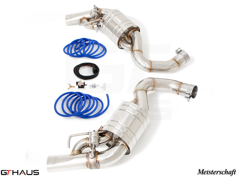 Premium exhaust system for Mercedes-Benz C217 S-Class Coupe S550/S560, featuring stainless steel construction and electronic valve control.