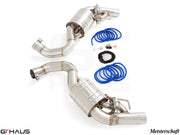Premium performance exhaust system for 2015+ Mercedes-Benz C217 S-Class Coupe S63, featuring stainless steel construction and electronic valve control.