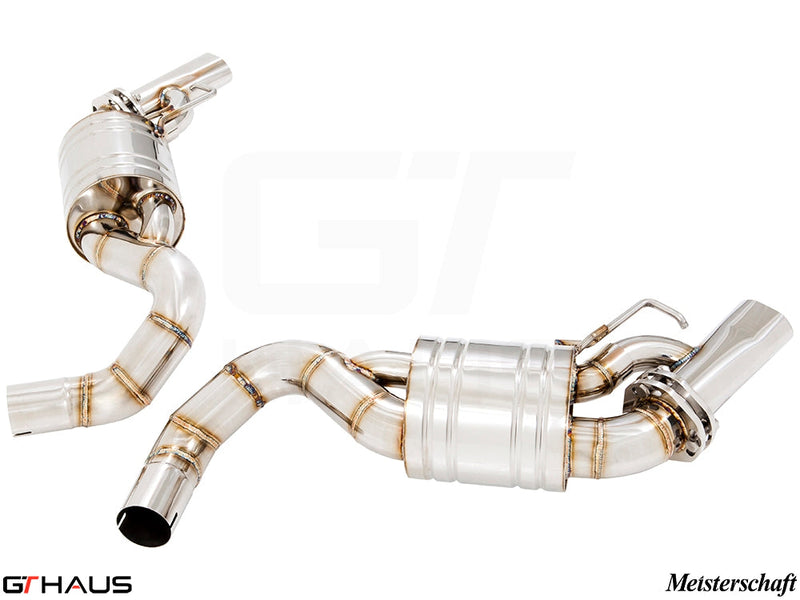 Premium performance exhaust system for Mercedes-Benz C217 S-Class Coupe S65 AMG, featuring stainless steel construction.