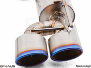 Premium Meisterschaft exhaust system for Mercedes-Benz R230 SL-Class SL55 AMG, featuring polished stainless steel tips.