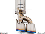 Premium exhaust system for Mercedes-Benz R230 SL65 AMG V12 Bi-turbo, featuring dual tips and high-quality craftsmanship.