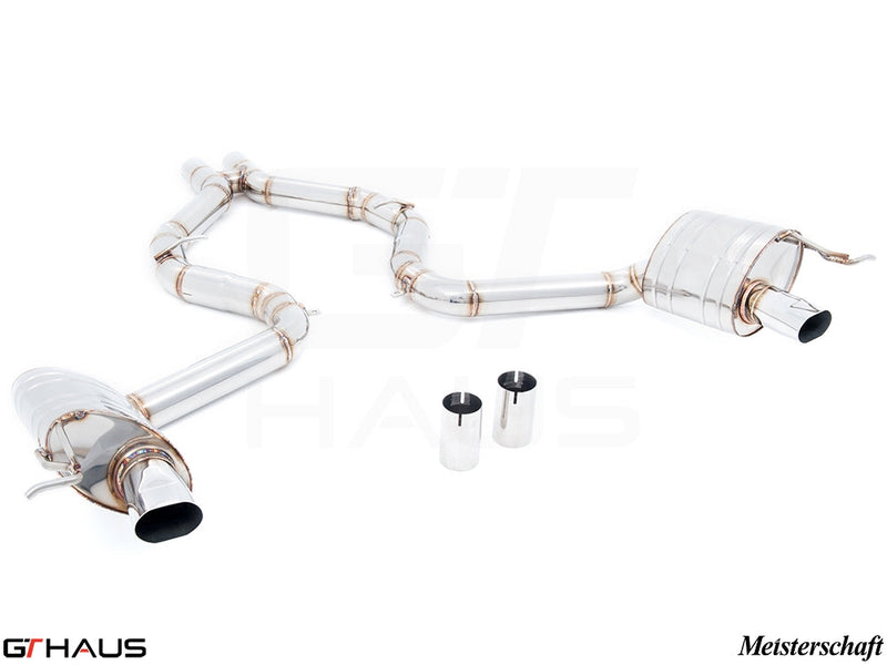 Premium exhaust system for Mercedes-Benz R231 SL-Class SL400 V6 Turbo, featuring stainless steel construction and performance design.