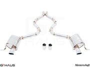 Premium exhaust system for Mercedes-Benz R231 SL-Class SL400 V6 Turbo, featuring stainless steel construction and dual tips.