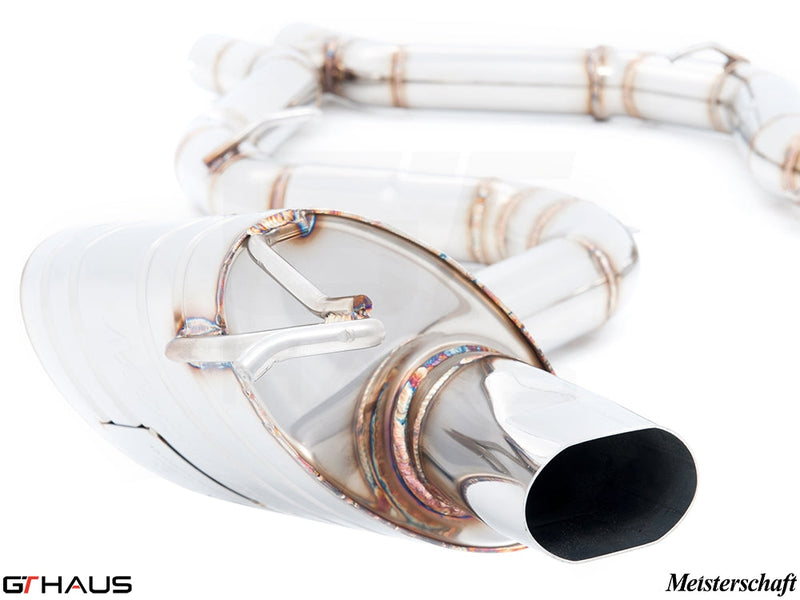 Premium exhaust system for Mercedes-Benz R231 SL-Class SL65 AMG, featuring polished stainless steel and precision engineering.