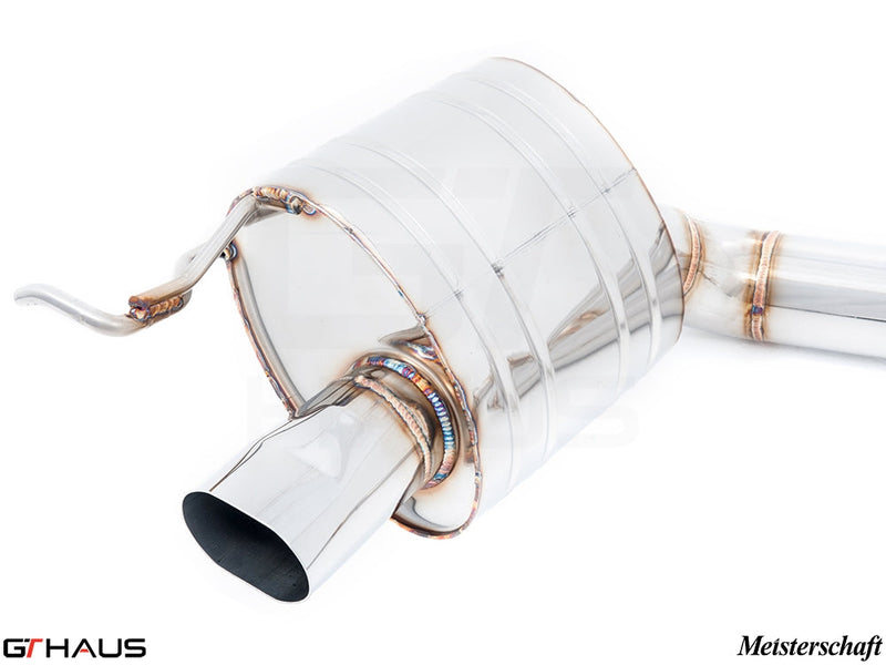 Premium stainless steel exhaust system for Mercedes-Benz R231 SL65 AMG, featuring precision welds and sleek design.