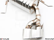 Premium stainless steel exhaust system for Mercedes-Benz W164 ML63 AMG, featuring precise welds and sleek design.