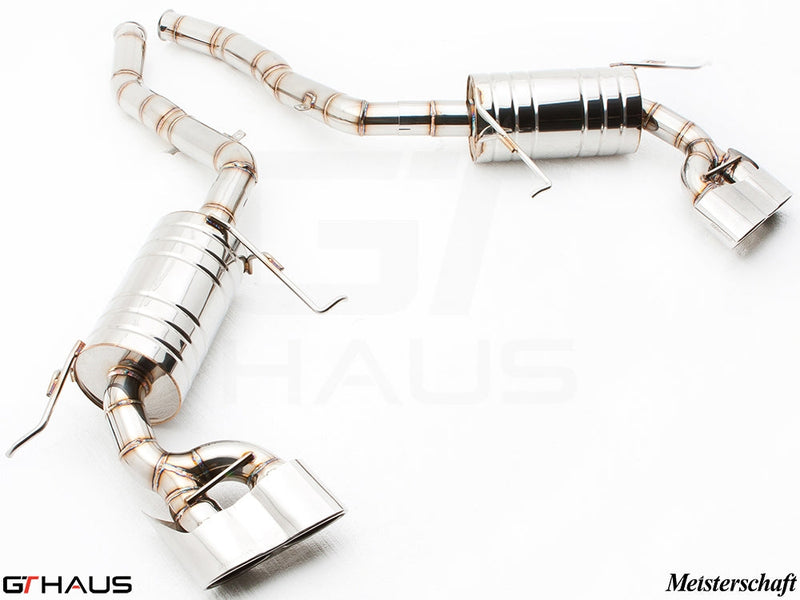 Premium stainless steel exhaust system for Mercedes-Benz W164 ML63 AMG, enhancing performance and sound.