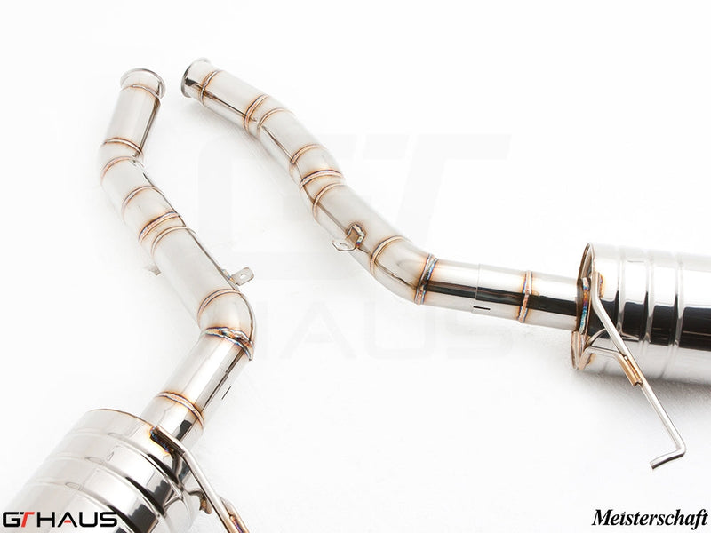 Premium stainless steel exhaust system for Mercedes-Benz W164 ML63 AMG, enhancing performance and sound.