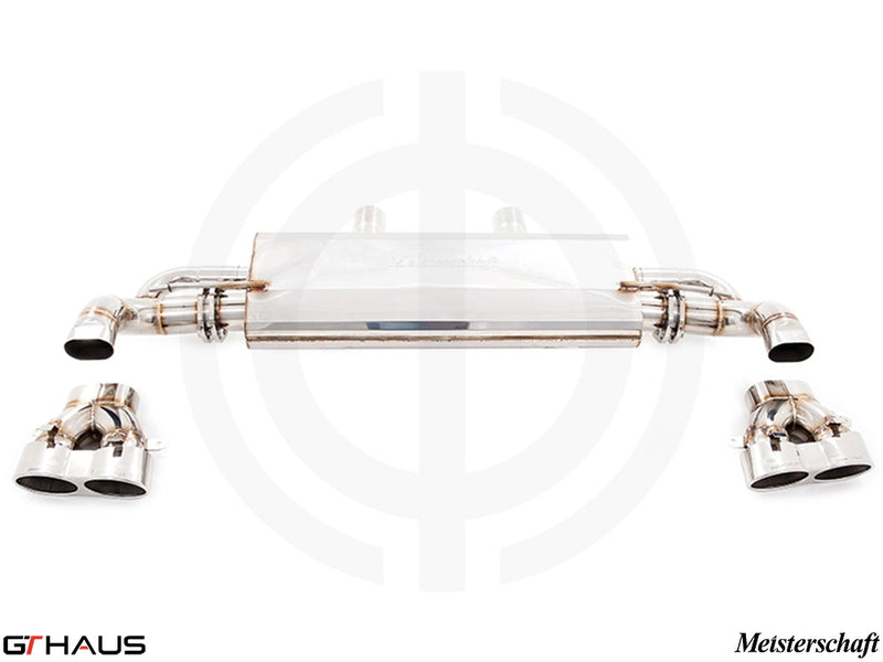 Premium exhaust system for Mercedes-Benz W166 GLE63s AMG, featuring stainless steel construction and quad tips.