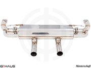 Premium exhaust system for Mercedes-Benz W166 ML-Class ML500/550 V8 Bi-turbo, featuring stainless steel construction and dual tips.