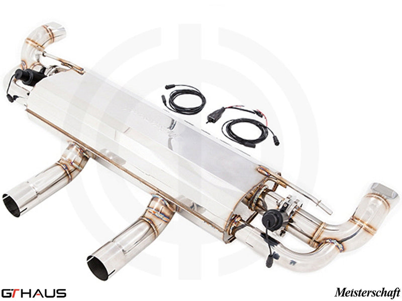 Premium stainless steel exhaust system for Mercedes-Benz W166 ML63 AMG, featuring electronic valve control for enhanced performance.