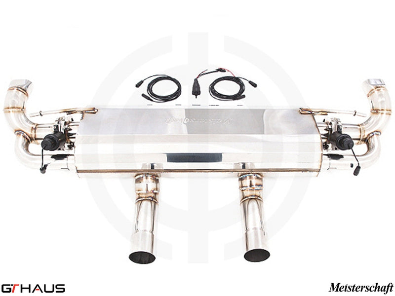 Premium exhaust system for Mercedes-Benz W166 ML63 AMG, featuring dual tips and electronic valve control for enhanced performance.