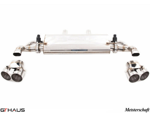 Premium Meisterschaft exhaust system for Mercedes-Benz W167 GLE 63/63S AMG, featuring polished stainless steel and electronic valves.