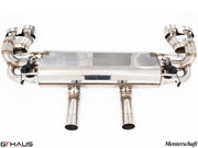 Premium stainless steel exhaust system for Mercedes-Benz W167 GLE 53 AMG, featuring dual tips and electronic valve control.