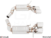 Premium exhaust system for Mercedes-Benz W204 C63 AMG V8 Coupe, featuring stainless steel construction and dual tips.