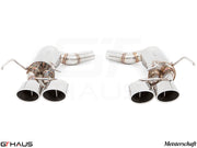 Premium exhaust system for Mercedes-Benz W204 C63 AMG, featuring dual tips and high-quality stainless steel construction.