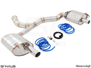 Premium exhaust system for Mercedes-Benz W205 C-Sedan C400/450/43 AMG, featuring stainless steel construction and electronic valve control.