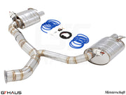Premium exhaust system for Mercedes-Benz W205 C-Sedan C400/450/43 AMG, featuring stainless steel construction and electronic valve control.