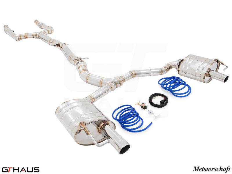 Premium exhaust system for Mercedes-Benz W205 C-Sedan C400/450/43 AMG, featuring stainless steel construction and performance design.