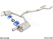 Premium performance exhaust system for Mercedes-Benz W205 C-Sedan C400/450/43 AMG, featuring stainless steel construction.