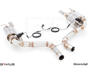 Premium performance exhaust system for Mercedes-Benz W212 E-Class E350/E400 models, featuring stainless steel construction and electronic valve control.
