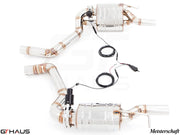 Premium exhaust system for Mercedes-Benz W212 E-Class E550 V8 models, featuring stainless steel construction and electronic valve control.