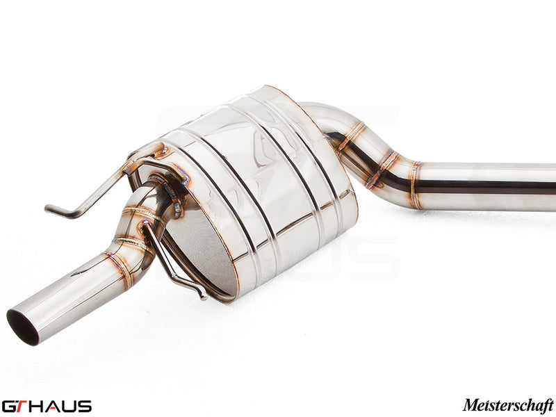 Premium exhaust system for Mercedes-Benz W212 E-Class E550 V8 models, featuring stainless steel construction and precision design.