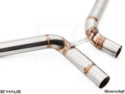 Premium stainless steel exhaust pipe for Mercedes-Benz W212 E-Class E550 V8 models, showcasing high-quality craftsmanship.