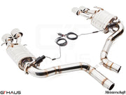 Premium performance exhaust system for Mercedes-Benz W212 E-Class E63 AMG V8, featuring stainless steel construction and electronic valve control.