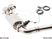 Premium exhaust system for Mercedes-Benz W212 E-Class E63 AMG V8, featuring stainless steel construction and electronic valve control.