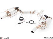 Premium exhaust system for Mercedes-Benz W212 E-Class E63 AMG V8, featuring stainless steel construction and electronic valve control.
