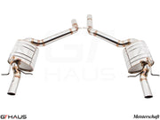 Premium exhaust system for Mercedes-Benz W212 E-Class E63 AMG V8, featuring polished stainless steel construction.