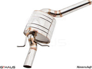 Premium stainless steel exhaust system for 2014+ Mercedes-Benz W212 E63 AMG V8, featuring Meisterschaft craftsmanship.