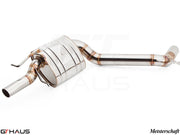 Premium stainless steel exhaust system for 2014+ Mercedes-Benz W212 E63 AMG V8, featuring precision craftsmanship.