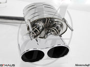 Premium exhaust system for Mercedes-Benz W216 CL-Class Coupe CL600 V12, featuring dual polished tips and advanced valve control.
