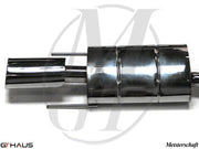 Premium exhaust system for Mercedes-Benz W216 CL-Class Coupe CL600 V12, featuring polished stainless steel construction.