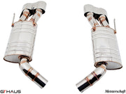 Premium exhaust system for Mercedes-Benz W216 CL-Class Coupe CL63 AMG, featuring polished stainless steel construction.