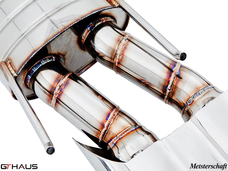 Premium exhaust system for Mercedes-Benz W216 CL-Class Coupe CL63 V8 Bi-turbo, showcasing precision welding and design.