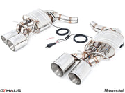 Premium performance exhaust system for Mercedes-Benz W218 CLS-Class CLS350, featuring stainless steel construction and electronic valve control.