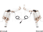 Premium performance exhaust system for Mercedes-Benz W218 CLS-Class Sedan CLS350, featuring stainless steel construction and electronic valve control.