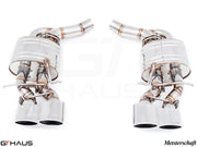 Premium performance exhaust system for Mercedes-Benz W218 CLS-Class Sedan CLS350, featuring stainless steel construction and dual tips.