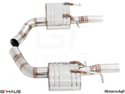 Premium performance exhaust system for Mercedes-Benz W218 CLS-Class Sedan CLS400/450, featuring stainless steel construction.