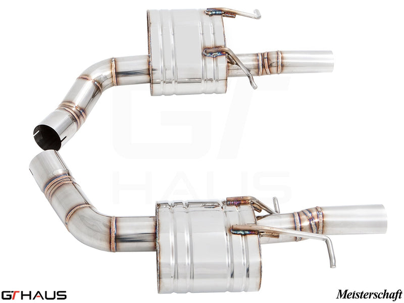 Premium performance exhaust system for Mercedes-Benz W218 CLS-Class Sedan CLS400/450, featuring stainless steel construction.